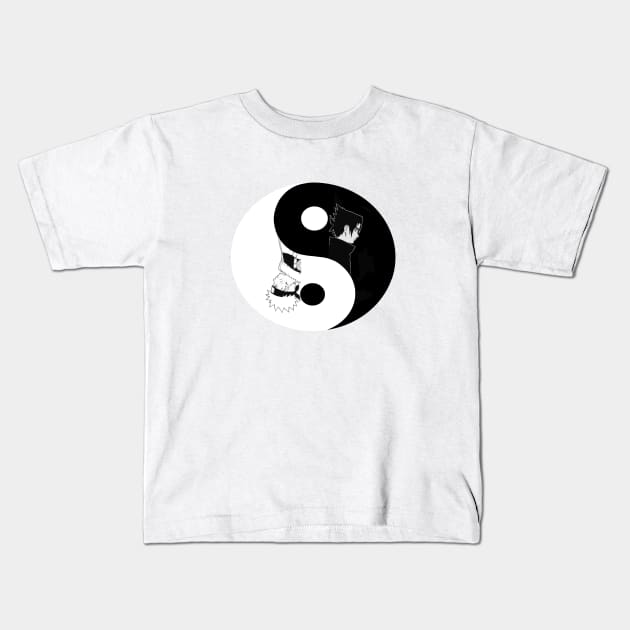 Yin and Yang Balance Kids T-Shirt by Antagonist